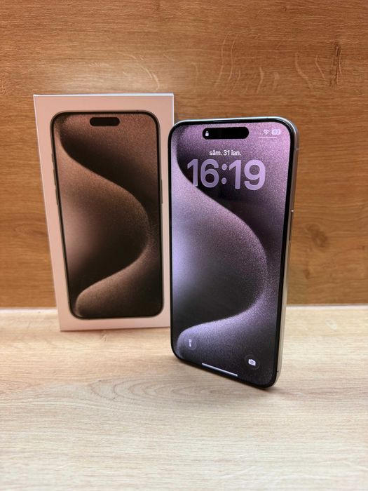 iPhone 15 Pro Max 256 GB, Natural Titanium, liber de rețea