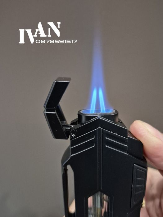 Запалка за пури с двоен джет Flabox  с вграден пънч за дупчене на пури