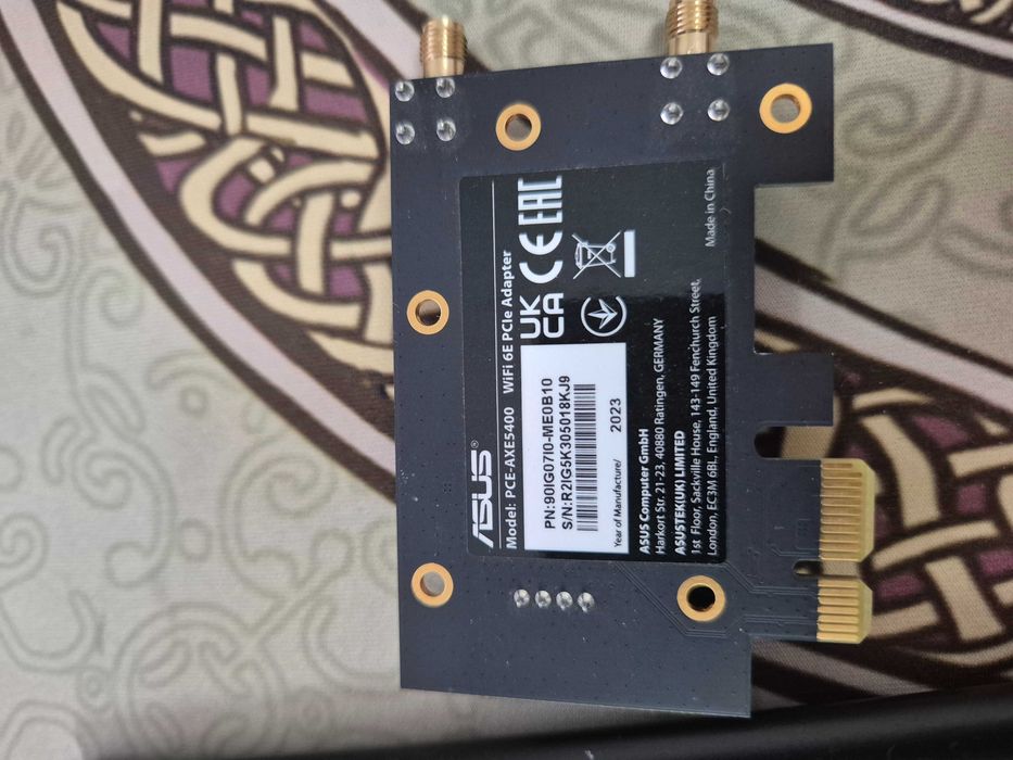 Placa de retea ASUS PCE-AXE5400, AXE5400, Wi-Fi 6E, Bluetooth® 5.2