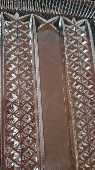 2 квадратни кристални плата ръчно гравирани