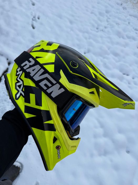 Casca Motocross raven