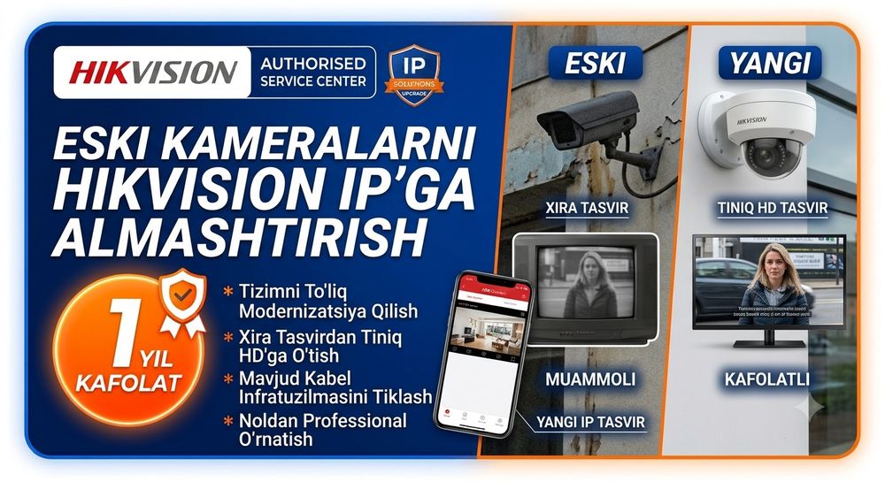 Eski kameralarni zamonaviy Hikvision IP’ga almashtirish
