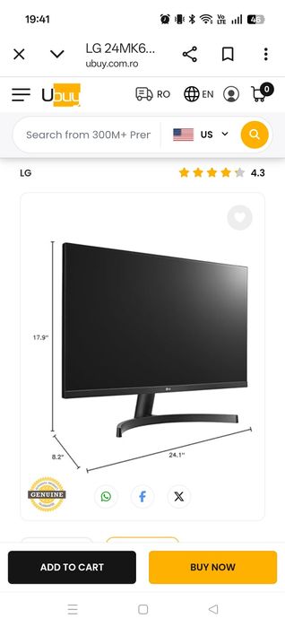 Monitor LG 24'' ecran IPS full HD