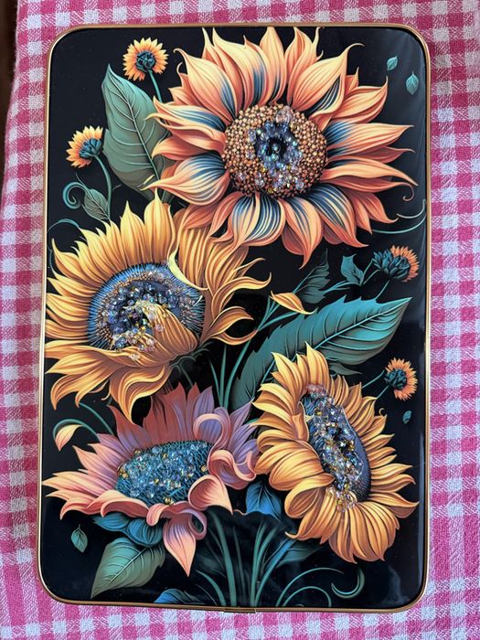 Картина - слънчогледи с камъни