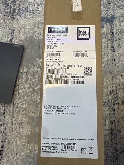 Ноутбук Lenovo intel inside