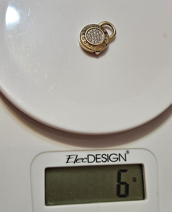 Pandora, charm, închizătoare, argint, aur.