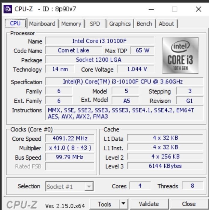Intel Core i3 10100F