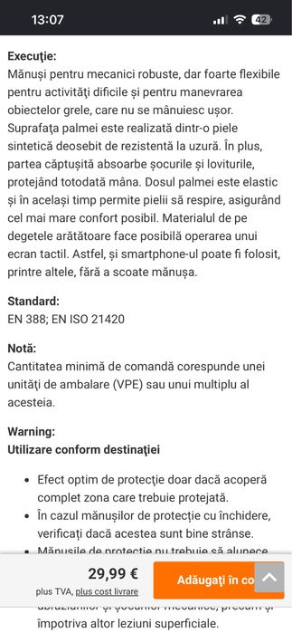 Mănuși Hybrid pentru mecanici