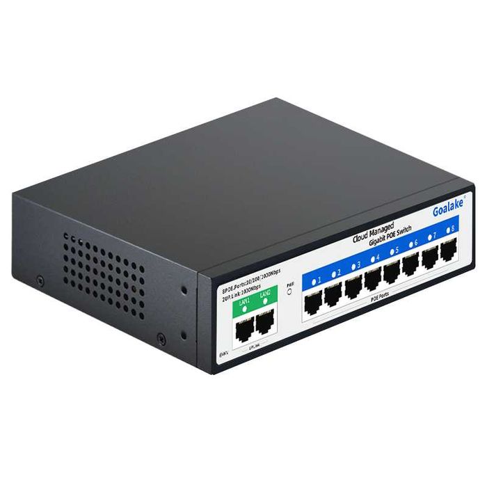 Чисто нов запечатан GOALAKE GPS208 суич Гигабитов POE комутатор ...