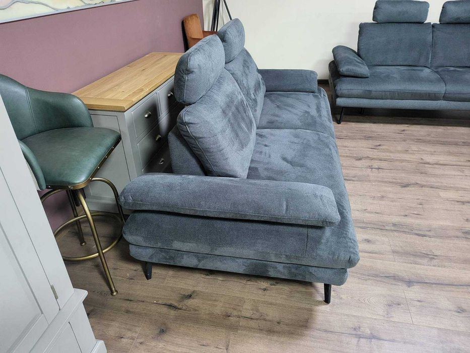 Тъмно сив комплект дивани от плат тройка и двойка "Dieter Knoll"