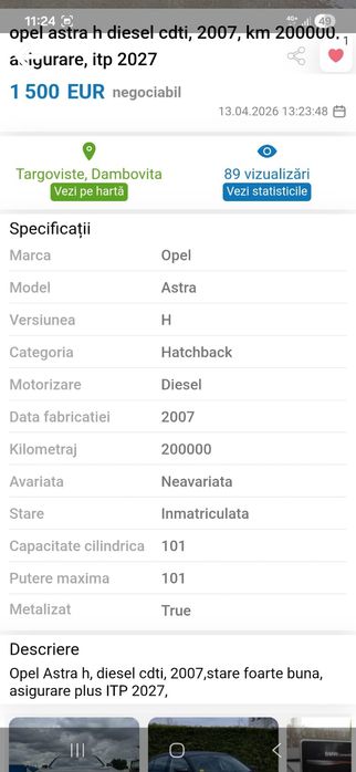 Opel astra H 2006