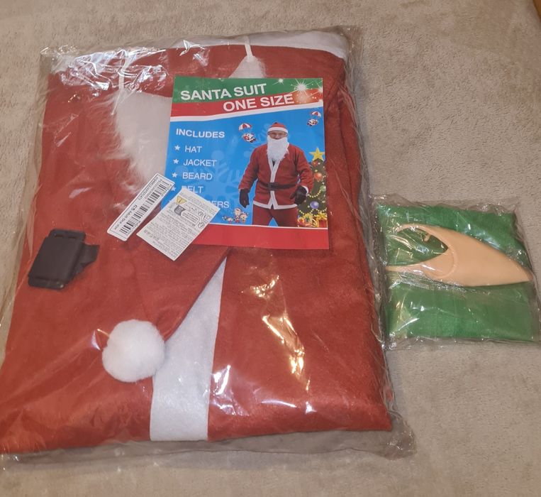 Costum Mos Crăciun + urechi spiridus + caciula - Noi