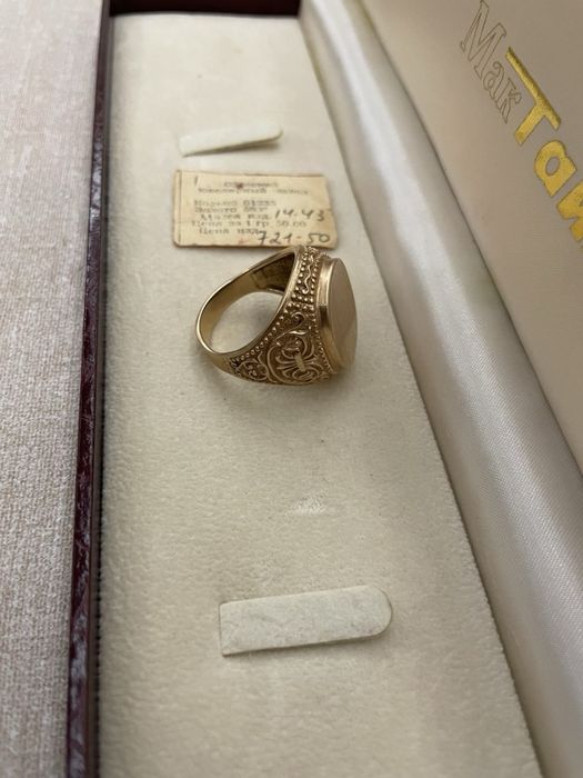 Золотой перстень, кольцо, oltin, tilla uzuk uzik, 14,43 гр