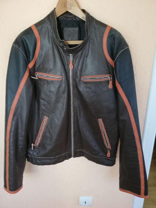 Geaca piele bărbați Biker Paki L