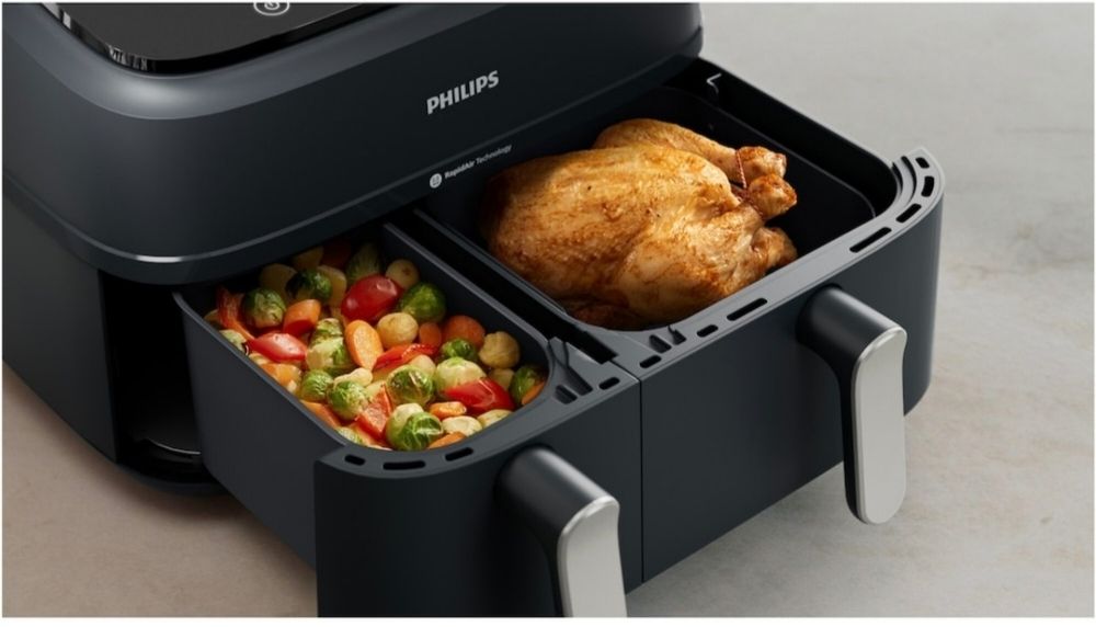 Airfryer Philips cu 2 recipiente capacitate 9 litri