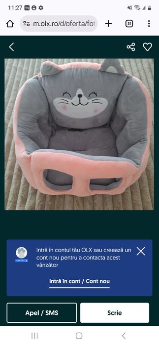 Scaun bebelus din catifea