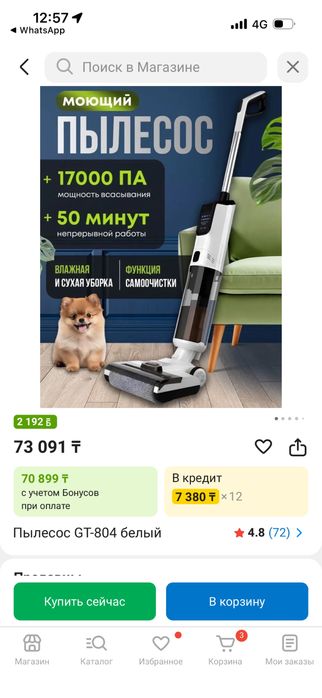 Пылесос моющий безпроводной