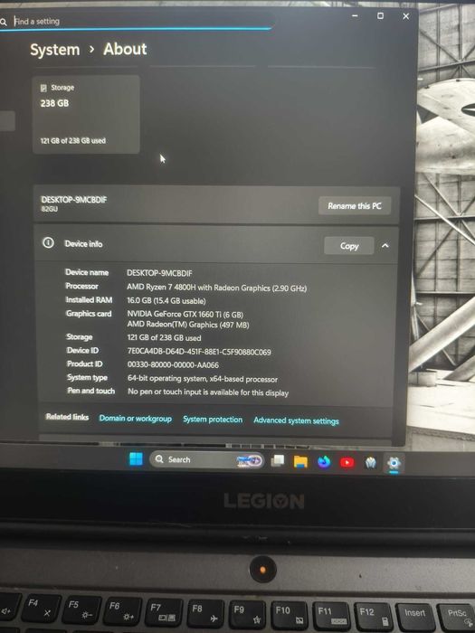 Lenovo Legion 5P Ryzen 7 4800H / GTX 1660 Ti 6GB / 16GB
