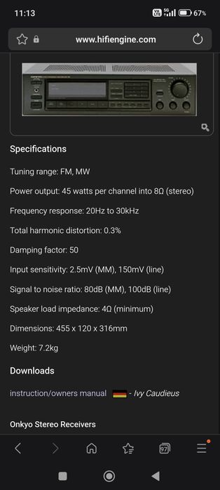 Amplificato/tunerr Onkyo  tx-9011