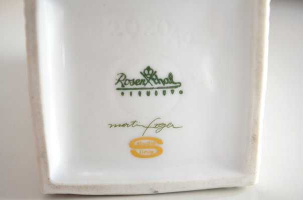 Rosenthal vaza alba semnata Martin Freyer, rara obiect arta colectie