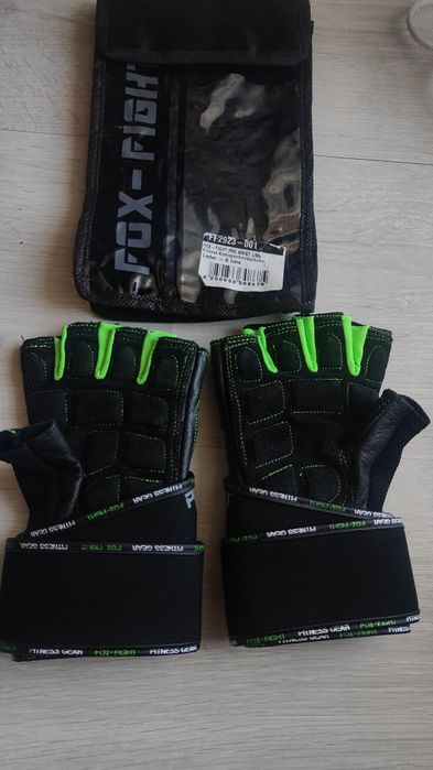 Mănuși FOX-FIGHT Lime Fitness Piele-produs nou