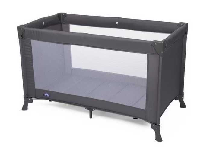 Patut Chicco pliabil negru cu insertii pe albastru