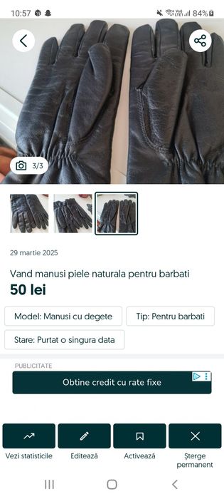 Manusi din piele naturala