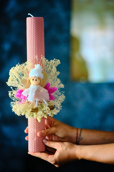 Lumanare botez fetite din fagure