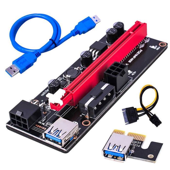 Riser Ver009S PCI Express 1X to 16X Adapter USB 3.0 Екстендери