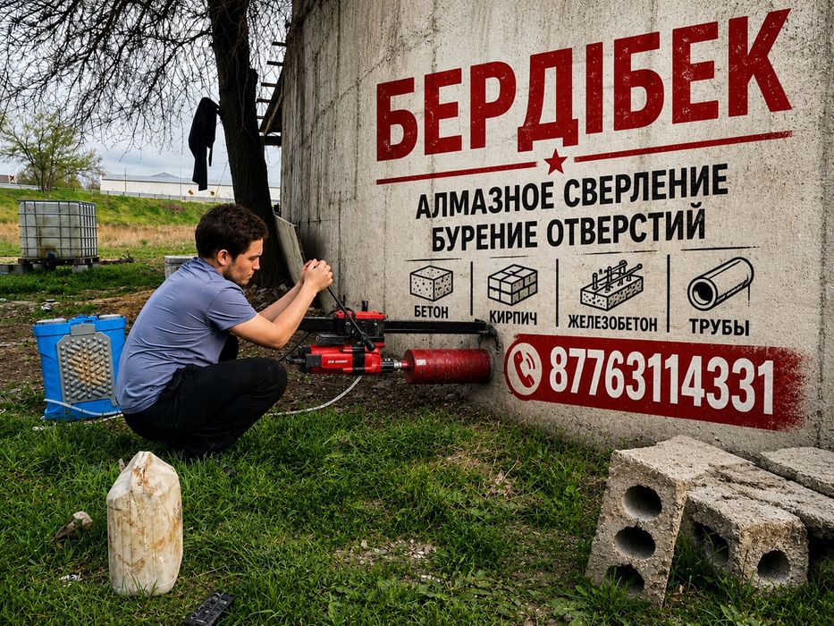 Алмазное Сверление Алмазное Бурение Бетон Тесу Резчик Резка Тесік тесу
