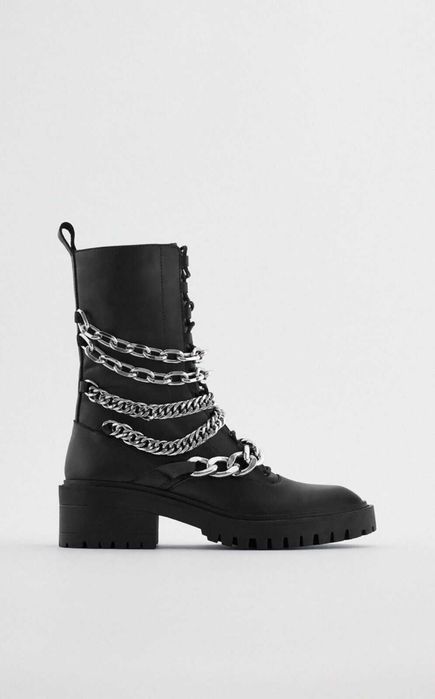 zara bocanci cizme ghete piele lant
