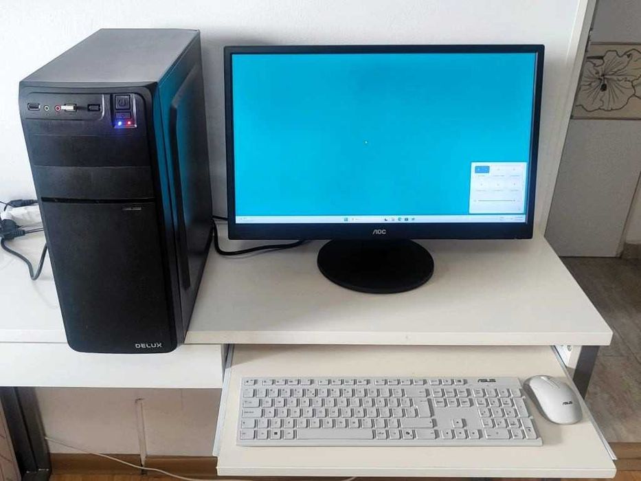 Sistem Complet PC Ryzen + Monitor 24" + Windows 11, Office 2024, Birou