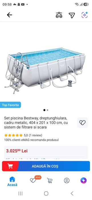 Piscină rectangulară de suprafată