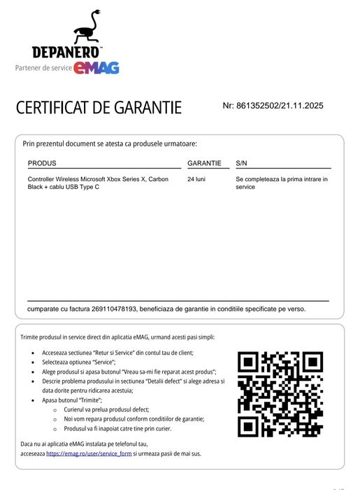 Controller XBOX Series X + Garantie