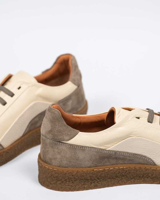 Мъжки бежови комбинирани обувки тип кецове TEODOR