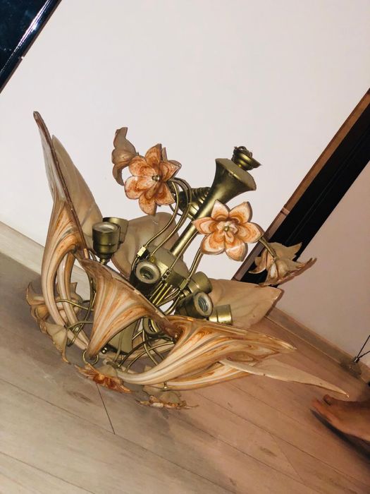 Seguso Murano Franco Luce candelabru lampa mid century