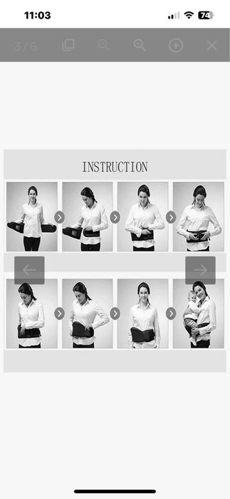 Колан за новородено, 4 позиции за носене, 0-36 месеца