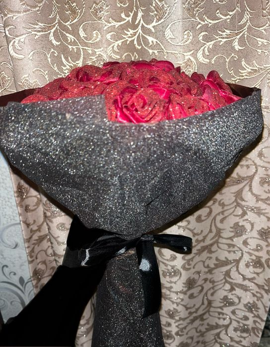 Букет из атласной ленты