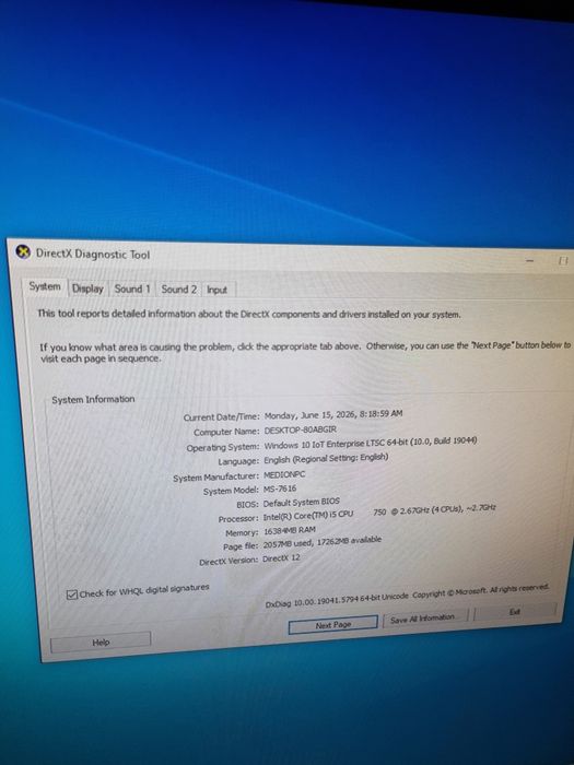 PC Desktop Medion i5 750M , 16 gb RAM , HDD 1 TB , nVidia  GT 730 2 gb vRAM , Windows 10