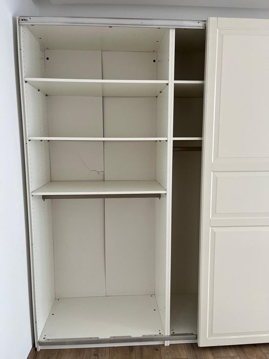 IKEA Dressing 2 Uși Glisante; Șifonier cu Bară și Rafturi; Dulap de Haine