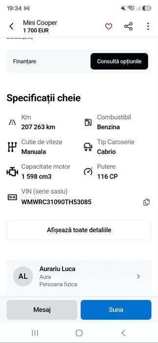 Mini Coper de vînzare