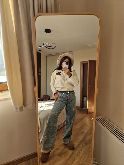 Дънки с мечета М размер