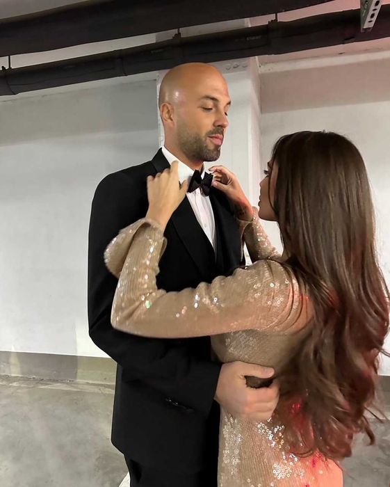 Рокля с пайети*S*Nude sequined dress 16Arl