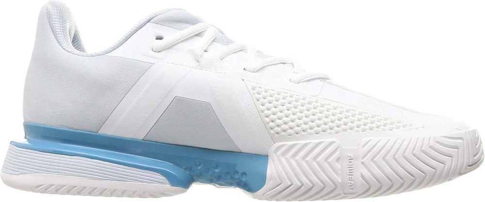 Adidas Solematch Bounce Mens Tennis Shoes (White-Core Black-Halo Blue)