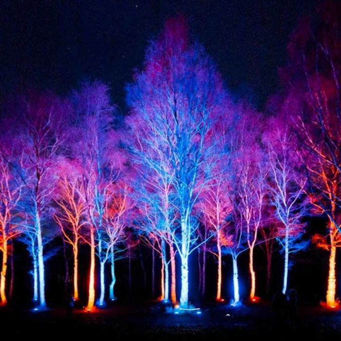 Интелигентен LED прожектор с дист., 100W, разл. светлини (multicolor)