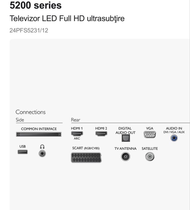 Tv led cristal philips 5200 series Full Hd/ 60 cm