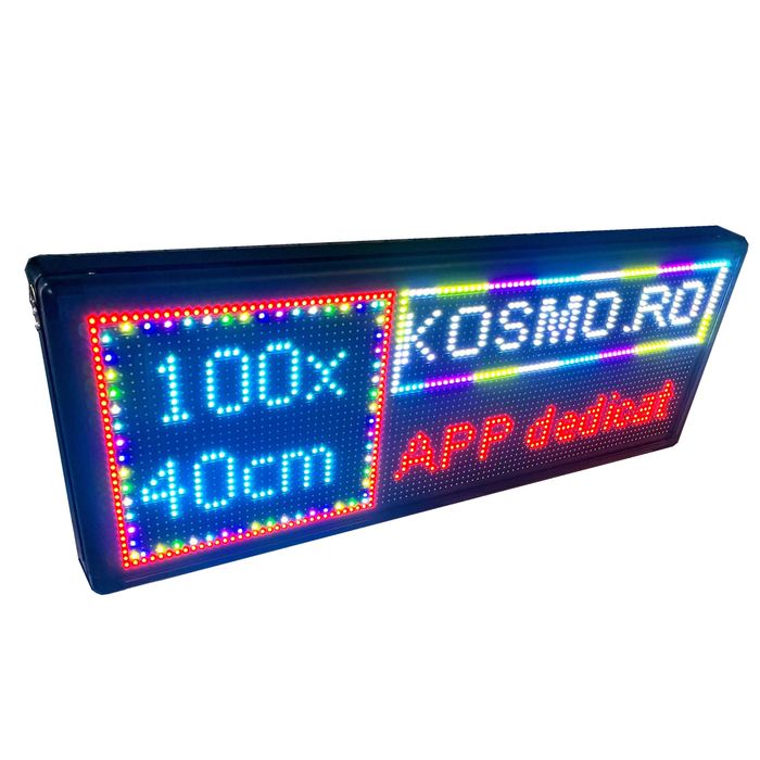 Reclama firma caseta luminoasa LED RGB exterior programabila aplicatie