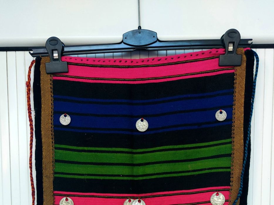 Стара Автентична СЪРМЕНА ПРЕСТИЛКА Обкичена С Монети Носия