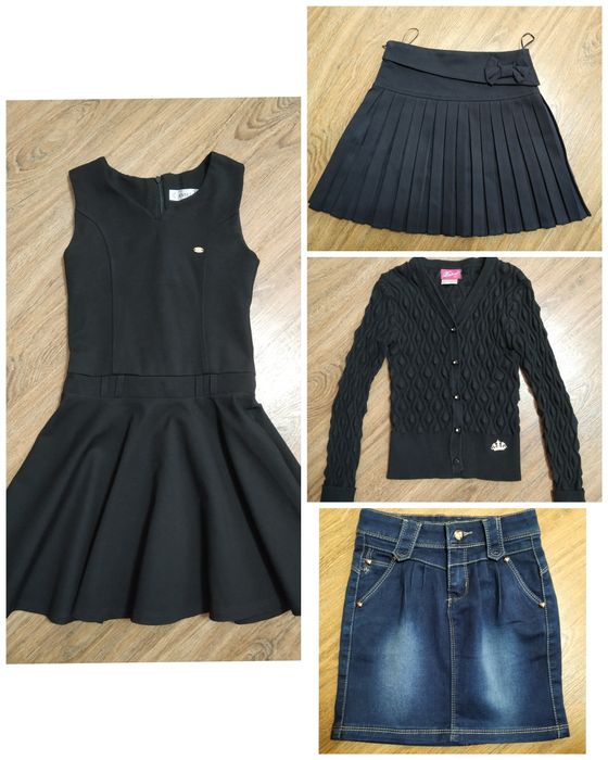 Продается школьный сарафан, кофта,  школьная юбка, джинсовая юбка.