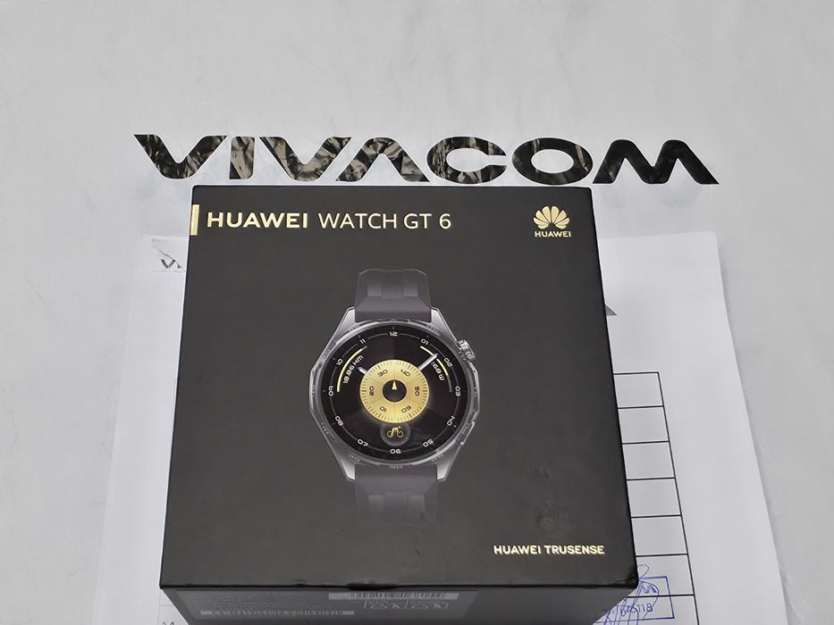 КАТО НОВ 46mm Huawei watch GT 6 Vivacom Гаранция 2027 Black / Черен GT6